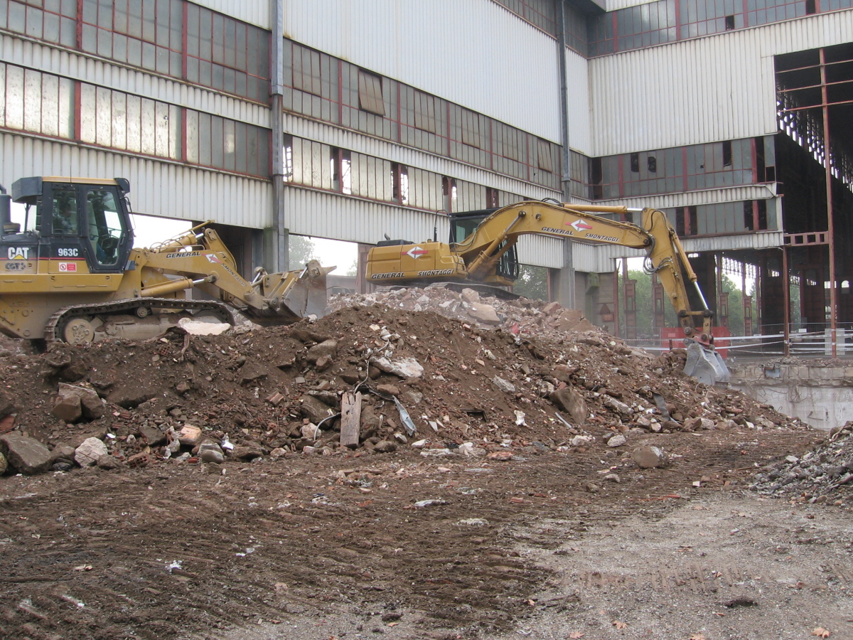 Riempimento sottostazione elettrica (preparazione