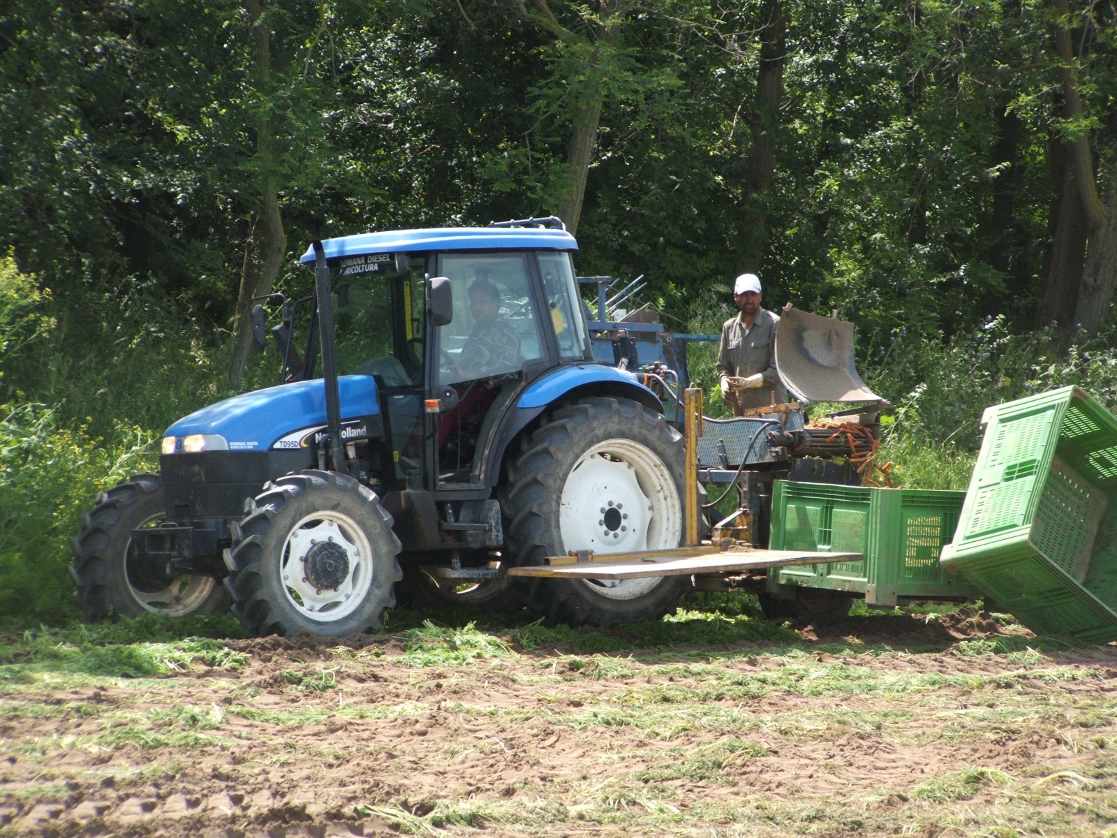macchina raccogli carote montata su nh td95d