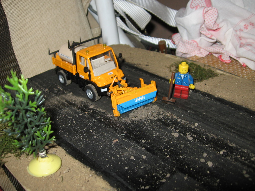 spazzatrice al lavoro