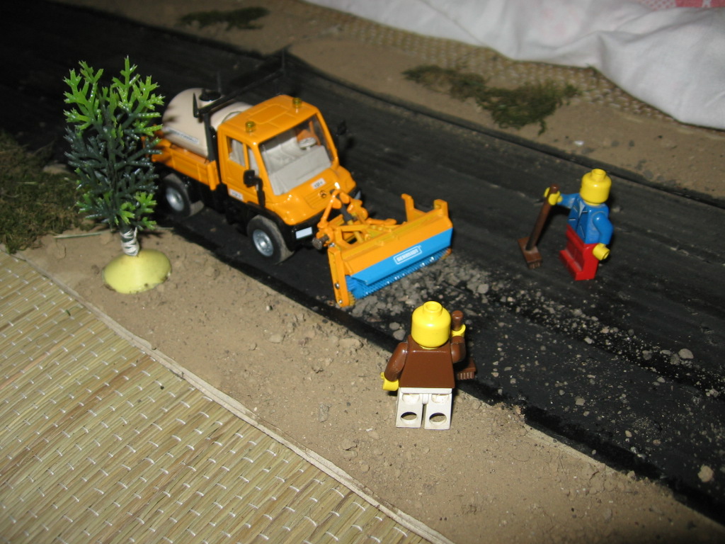 spazzatrice al lavoro