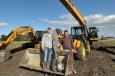 The JCB JS360 excavates the site of the  WWII Lancaster Bomber crash site