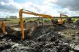The JCB JS360 excavates the site of the  WWII Lancaster Bomber crash site