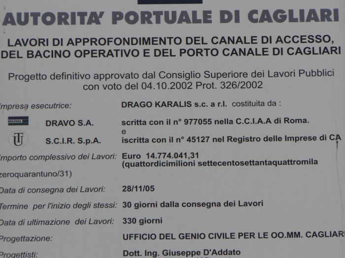 Parte del cartello lavori