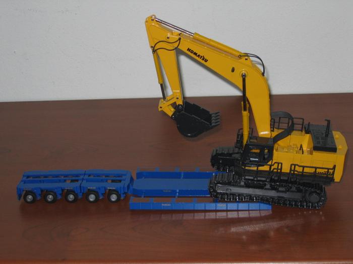 carico komatsu PC1100LC sul pianale