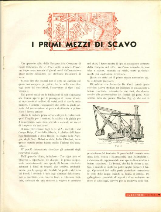 Primi mezzi di scavo