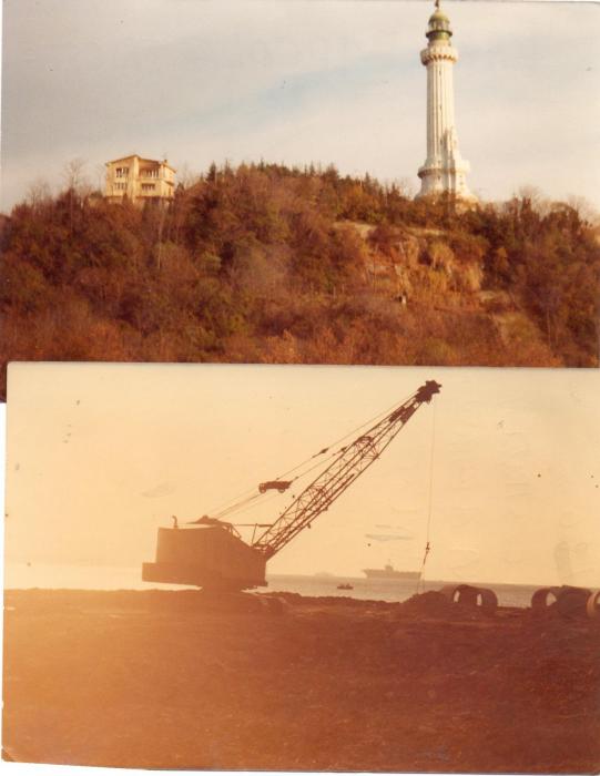 Lorain L26 lavori costruzione fognatura a Barcola Trieste zona faro ANNI '70